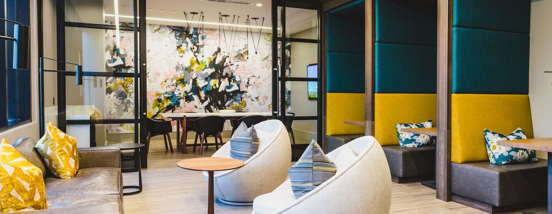 lounge with seating and tables